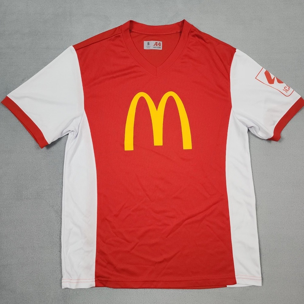 McDonalds Academy A4 Jersey Shirt Mens S Red V Neck Athletic Uniform